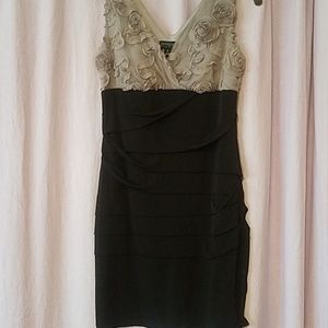 Sophisticated Grey and black cocktail dress